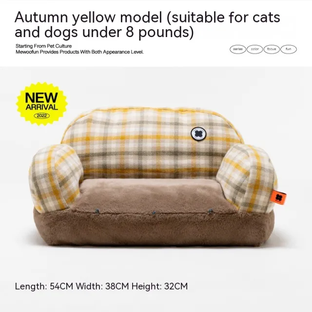Cat Bed Winter Warm Cat Nest Removable And Washable Cat Sofa Pet Supplies Autumn Yellow - Shop at LoveMi