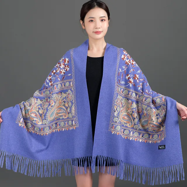 Scarf Shawl Cashmere Warm Cheongsam Outerwear Lavender - Shop at LoveMi