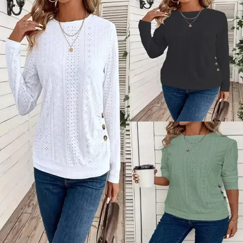 Women's Crew Neck Casual Long Sleeve
