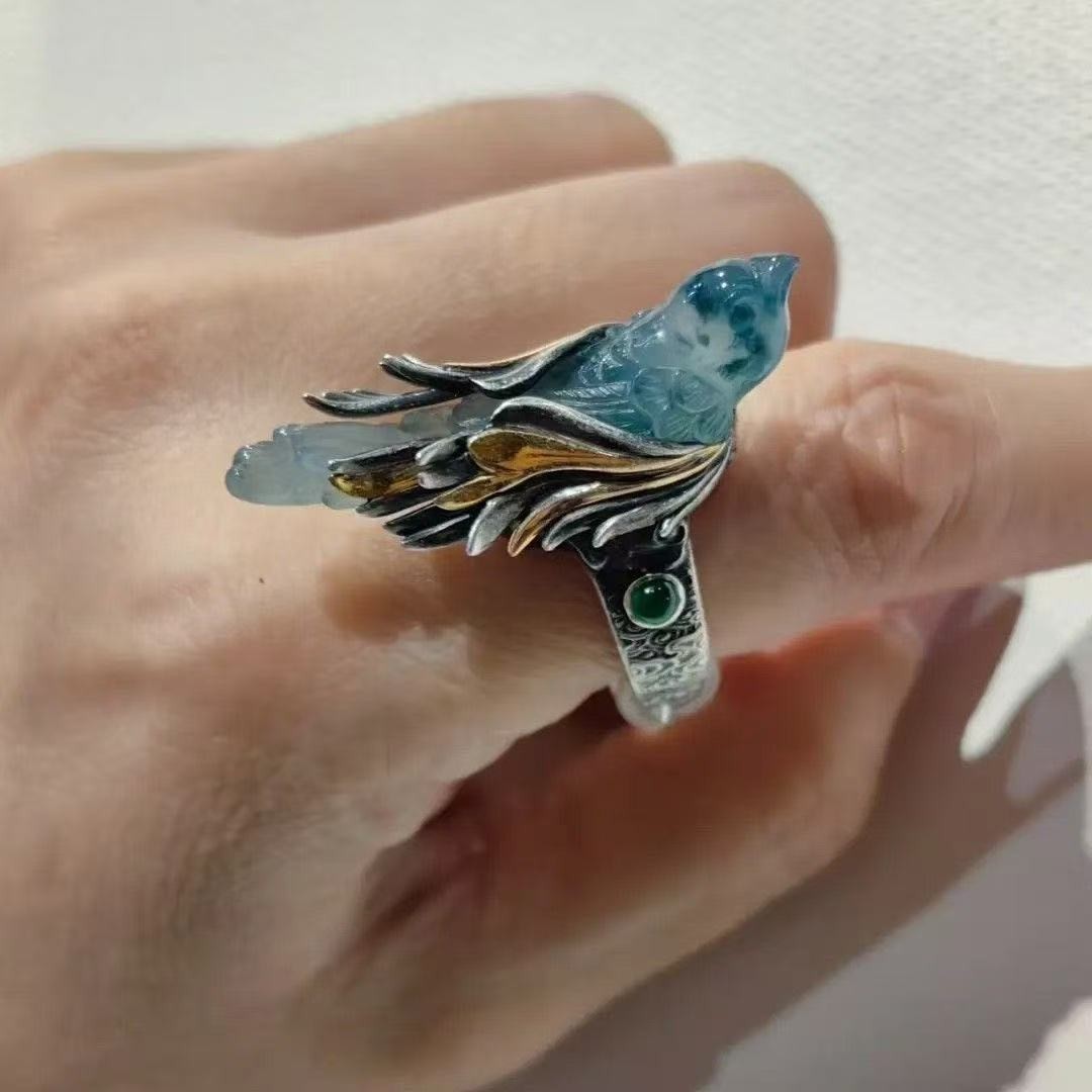 Retro Flying Bird Women's New Chinese-Style Vintage Open Ring