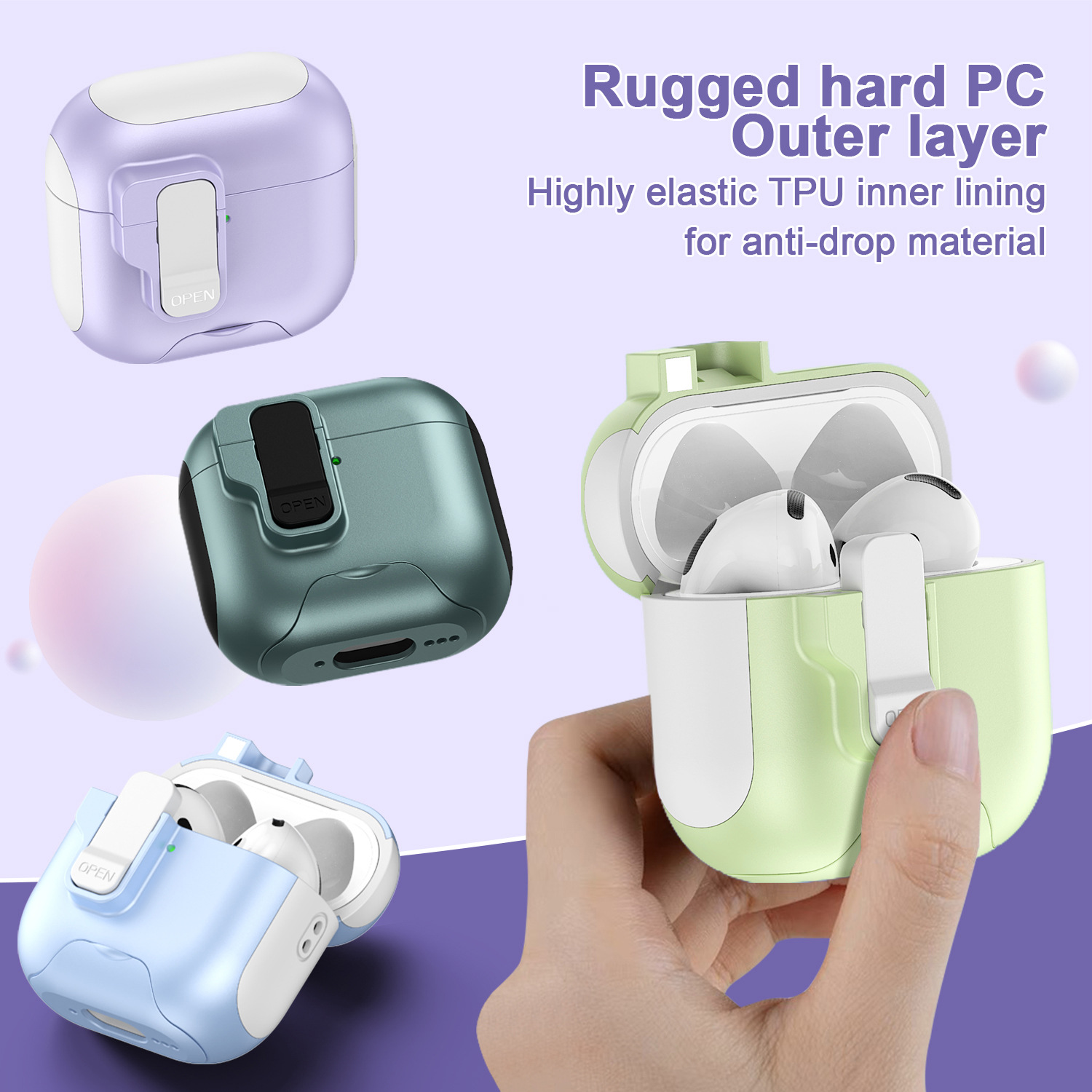 Magnetic Bluetooth Protective Case With Stand Compatible With 3rd generation Earphones