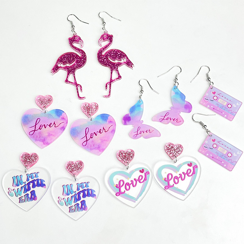 Love Tape Simple Transparent Acrylic Earrings