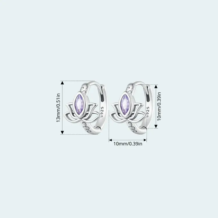New Lotus Sterling Silver S925 All-match Earrings