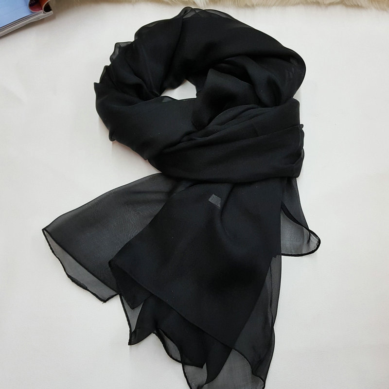 Pure Color Elegant Women's Silk Scarf For All Seasons