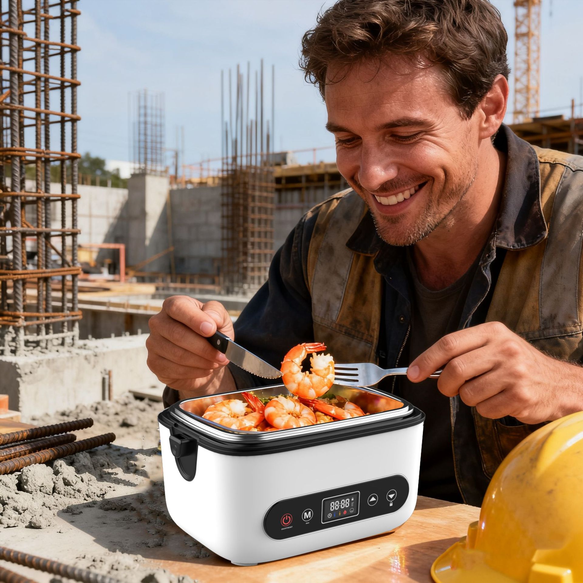 Charging Heating Lunch Box For Office Workers With Inner Liner Compartment Insulated And Portable - Image 7