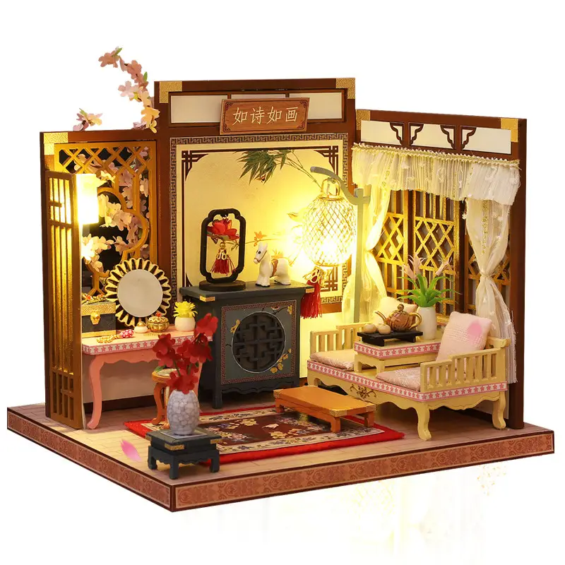 Creative Home DIY Piano Chess Calligraphy And Painting Series Building Handmade Model