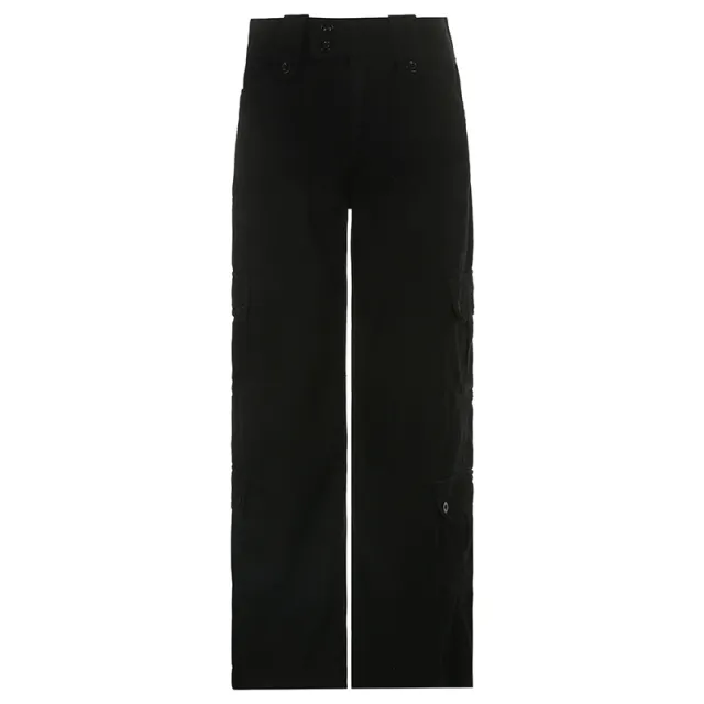 Fried Street Straight Casual Pants American Style Black - Shop at LoveMi