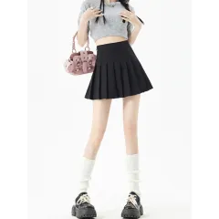 Spring And Summer Black Pleated Skirt Small Slim Fit All-matching - Black - View 1