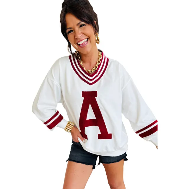 Casual Versatile Letter Print Pullover Hoodie Red - Shop at LoveMi