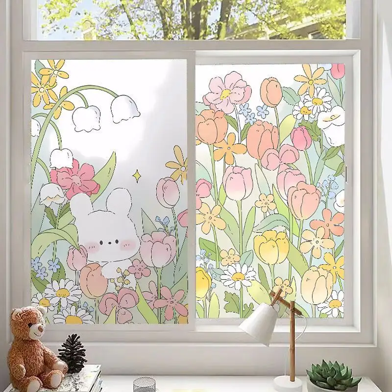 Static Bathroom Transparent Opaque Privacy Kitchen Window Frosted Glass