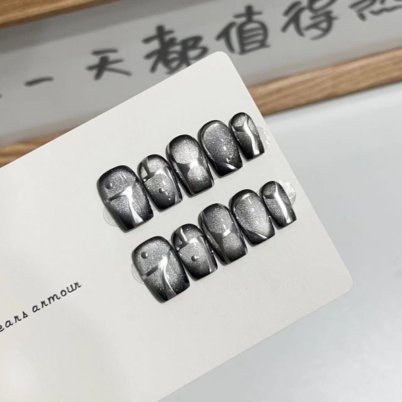 Handmade Wearable Nails High-end Cat-eye Style