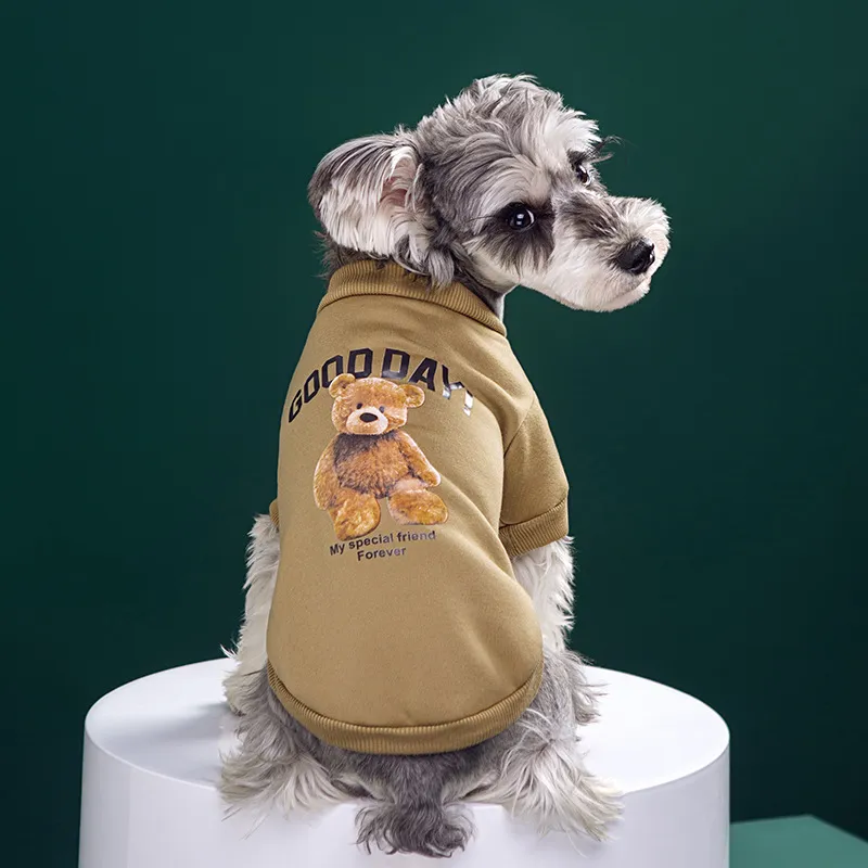 Dog Cat Pet Two Feet Thin-fleece Thermal Sweater - Khaki