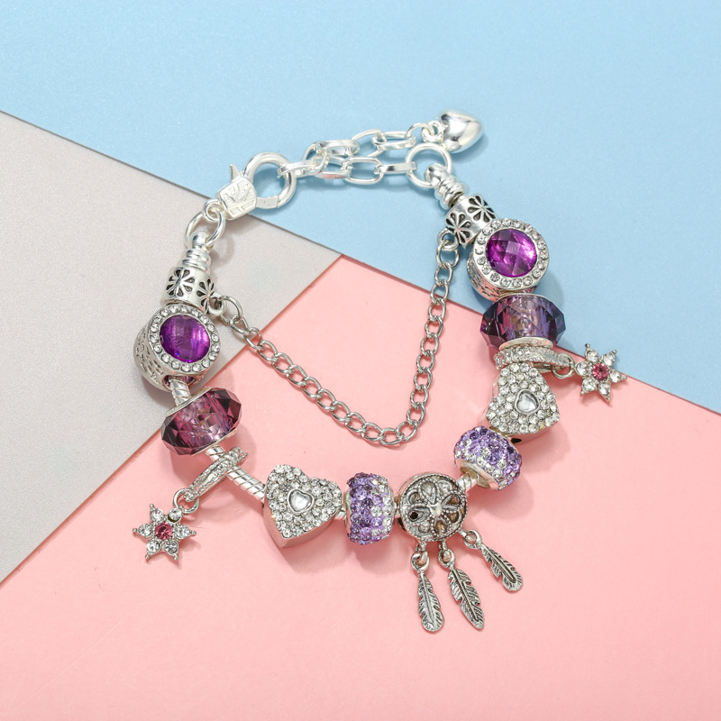 Classic Star And Moon Pendant Bracelet