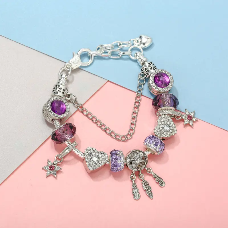 Classic Star And Moon Pendant Bracelet
