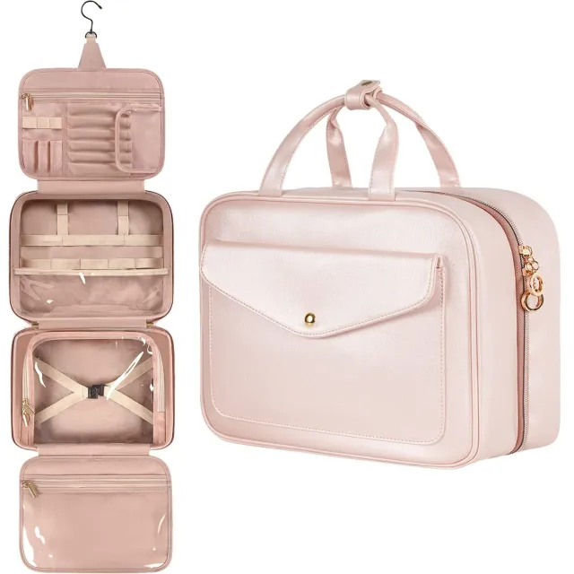 Waterproof Wash Bag Personal Hygiene Bag Portable Pink - Shop at LoveMi