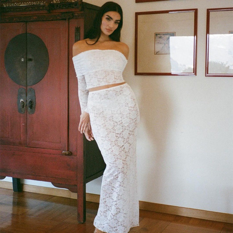 Women's Lace Hollow Backless Two-piece Set