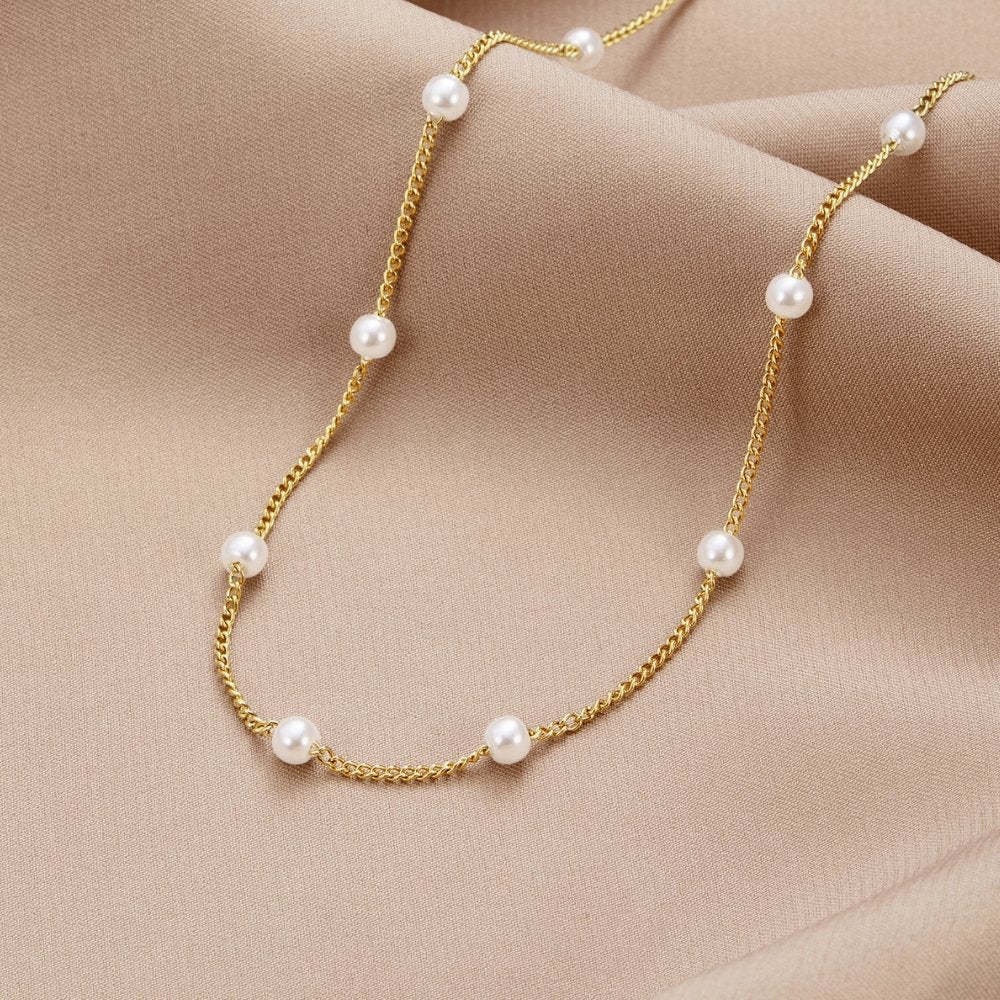 Titanium Steel Pearl Necklace For Women
