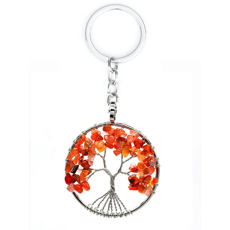 Title 3, 7 Colors Natural Crystal Gravel Tree of Life Ke...