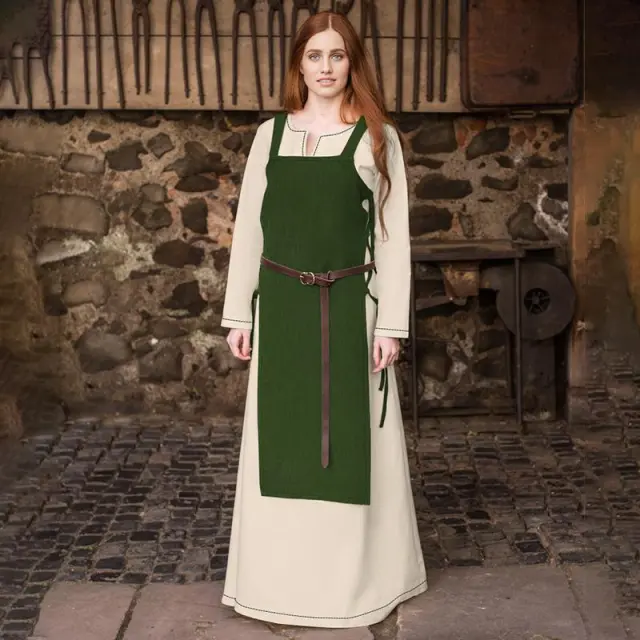 Summer New Round Neck Sleeveless Dress Apron Green - Shop at LoveMi