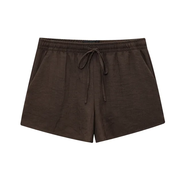 Bowknot Decoration Sling Top Short Casual Pants Suit Brown Casual Pants - Shop at LoveMi
