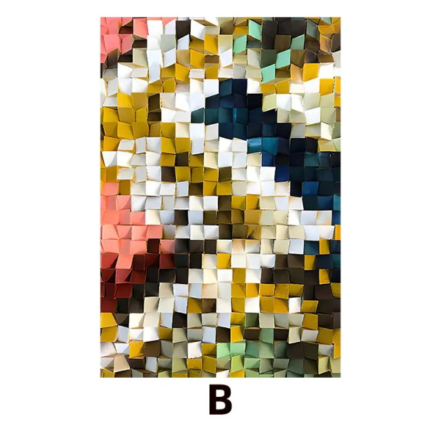 Modern Light Luxury Living Room Decorative Painting Colored Geometric Blocks B Style - Shop at LoveMi