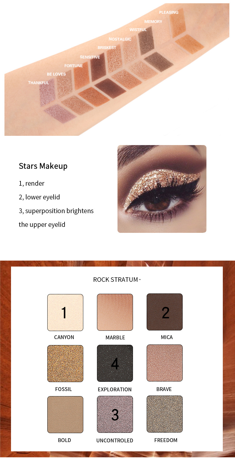 Title 8, Palette ombretti 9 colori matte perla glitter a...