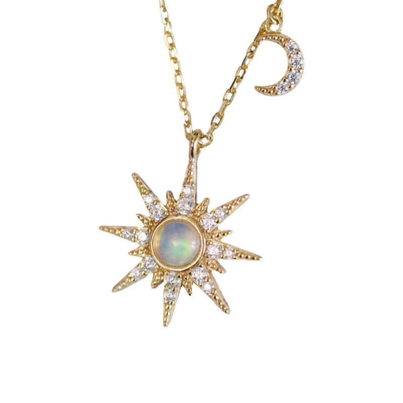 Sparkling Eight-Point Star Zircon Necklace For Women Elegant Light Luxury Style