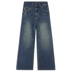 Women's All-match Loose-fitting Mopping Pants - Dark Blue Pants - View 1