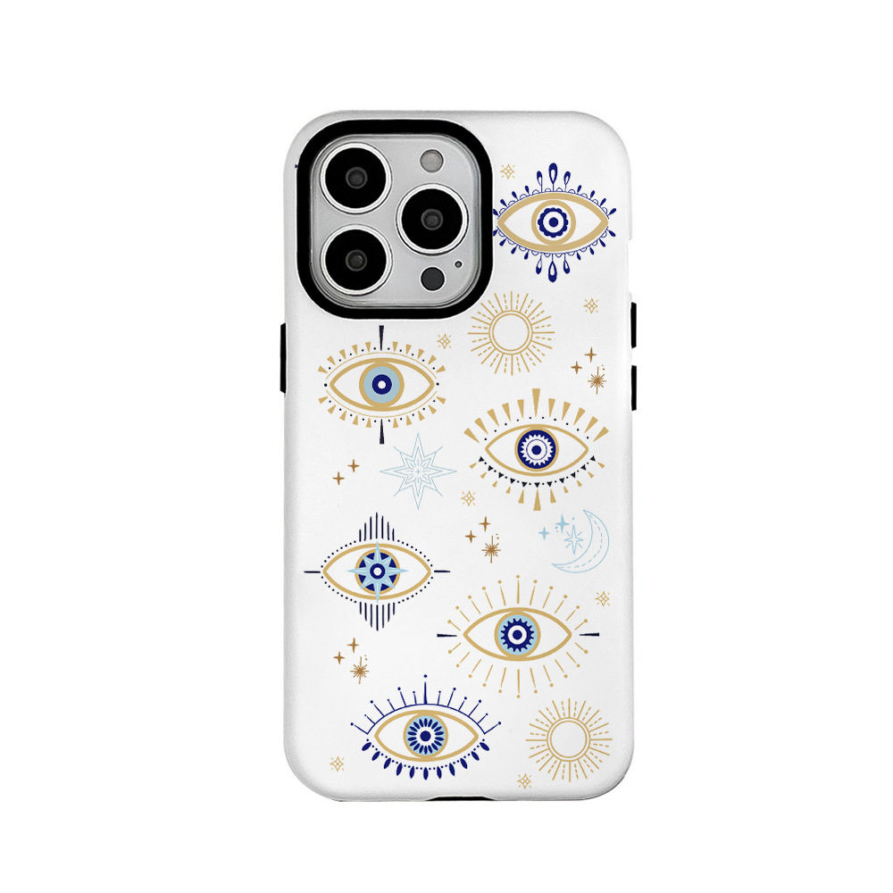 Retro Eye Pattern Advanced Film Shell 2-in-1 Phone Case