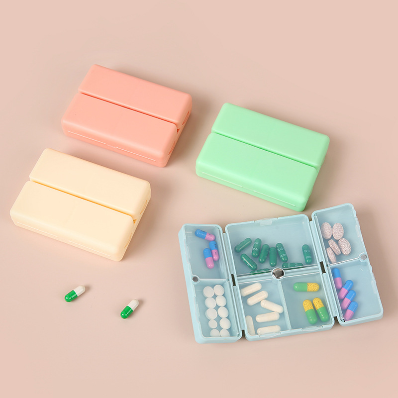 Portable Dispensing Pp Magnetic Flip Storage Mini Seal 7-grid Pill Box For Seven Days A Week - Image 1