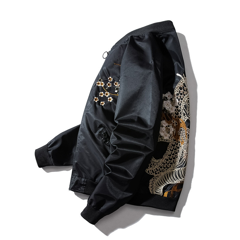 Men's Loose Embroidered Baseball Uniform Trendy Casual Jacket Coat