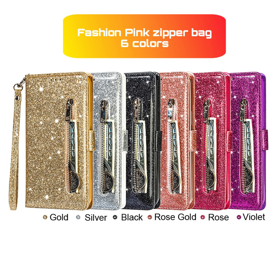 Zipper Mobile Phone Leather Case Flip Card - Image 5