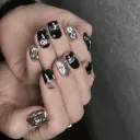 Black Silver Frosted Surface