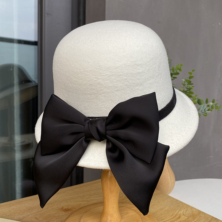 Black With White Hat Black Bow