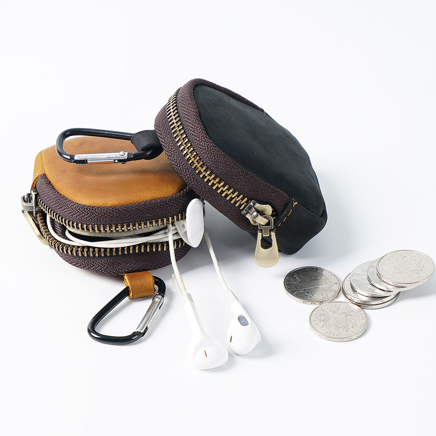 Cowhide Small Wallet Zipper Shell - Image 11