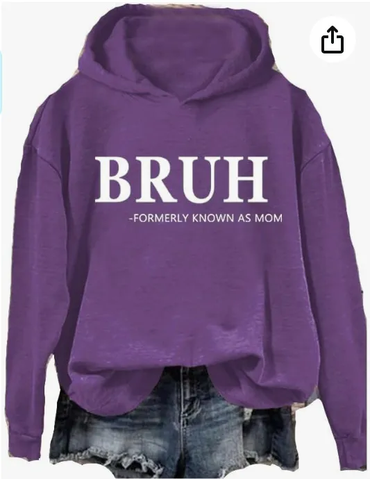 Independent Station Women's Fashion Printed Casual Hooded Long Sleeve Sweater Purple - Shop at LoveMi