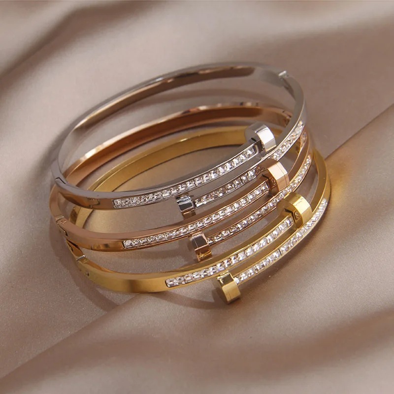 Nail Bracelet Micro Inlaid Zircon Special-interest Design