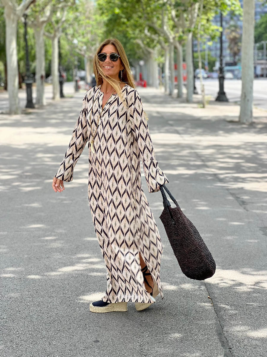 Slit Pullover Long Sleeve Slit V neck Shirt Skirt Crinolines Long Dress Sy070 Black And White - Shop at LoveMi