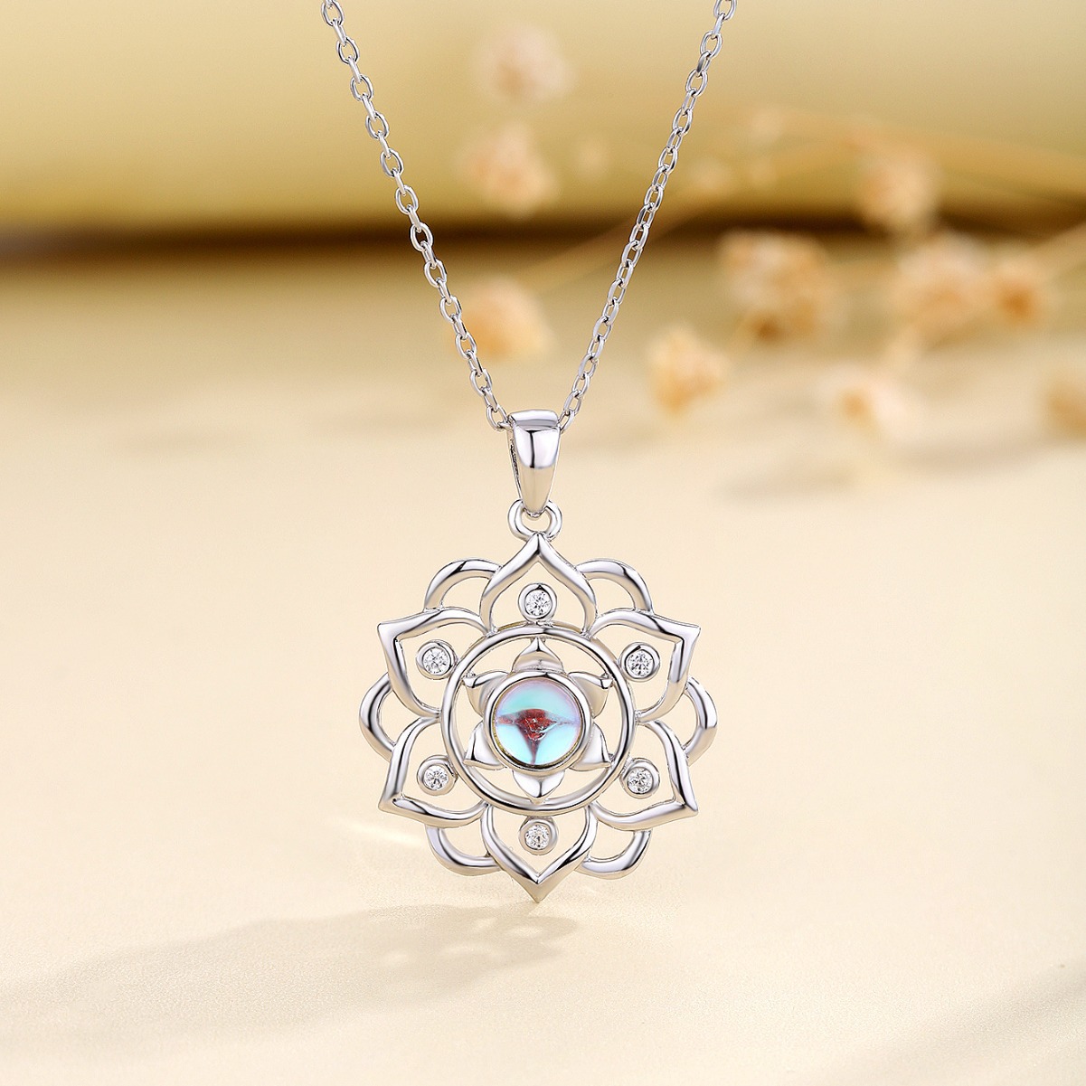 S925 Lotus Pendant Clavicle Chain