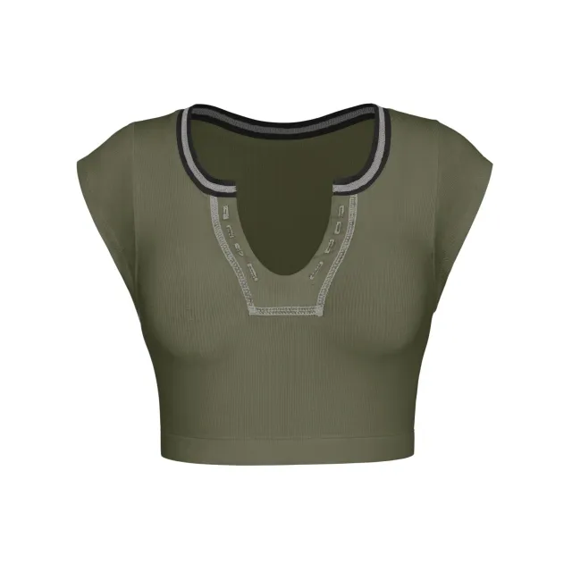 Top Knitted Thread Spring And Autumn Base Esbu125 Army Green - Shop at LoveMi