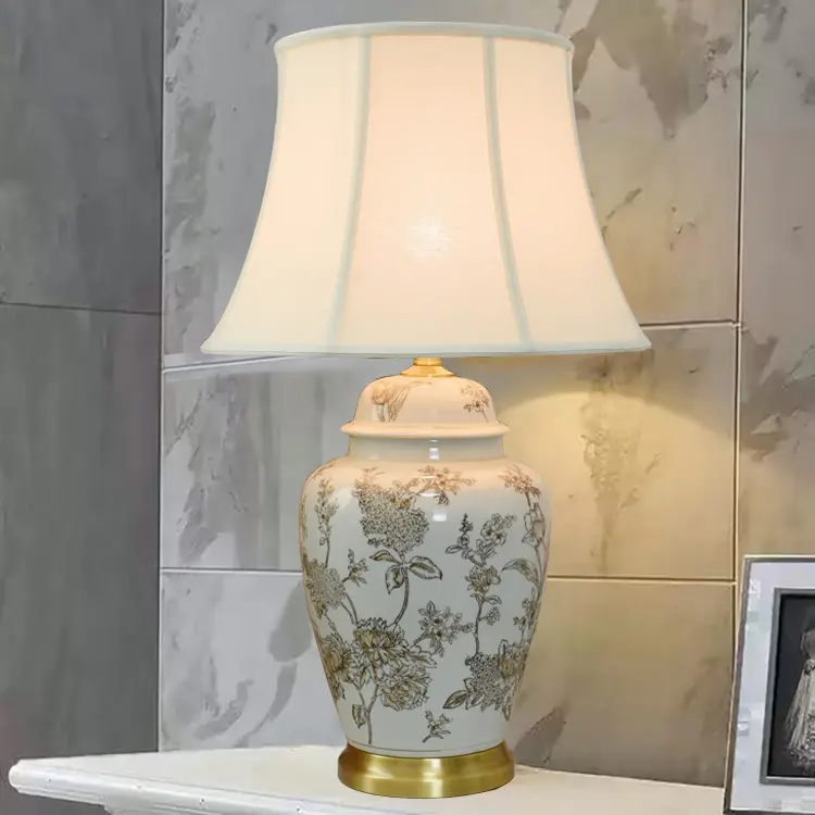 American-style Minimalist Ceramic Table Lamp Chinese-style Bedroom