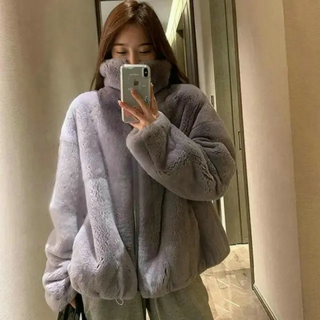 Green Rabbit Fur Classic Style Occupied Short Coat Green - Shop at LoveMi