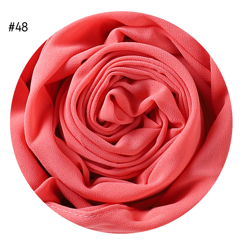 Solid Color Pearl Chiffon Scarf Head Covering Monochrome