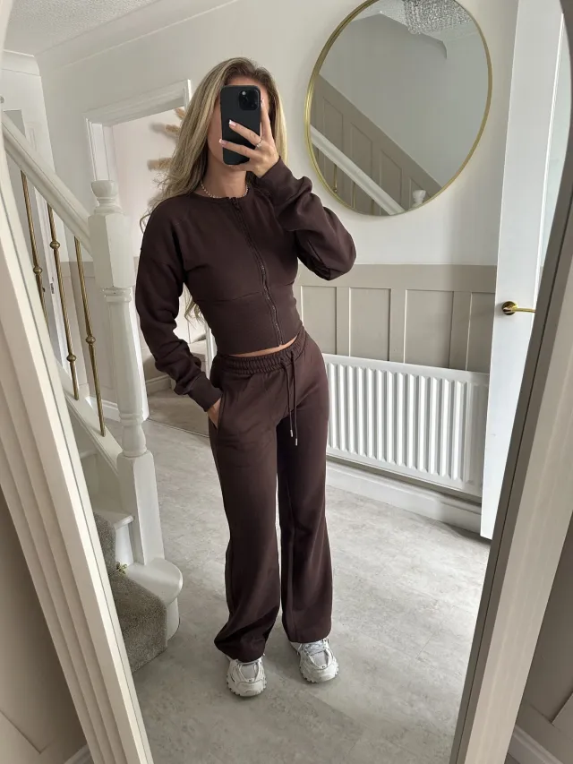 European And American Women's Clothing Autumn And Winter New Fashion Casual Suit Coffee - Shop at LoveMi
