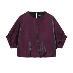 Balloon Top With Belt Slacks Suit - Top - View 1