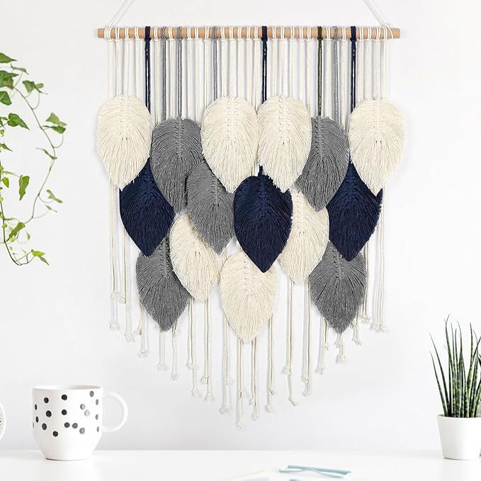 Handwoven Leaf Tassel Wall Hanging, picture 9 of 12