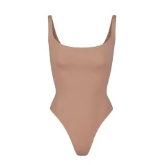 Double-layer High Elastic Fabric Belly Contracting Jumpsuit Sling Corset - Skin Color-S - View 1