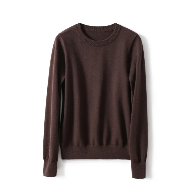 Autumn And Winter Half High Collar Loose Knitted Bottoming Shirt Sweater For Women Brown - Shop at LoveMi