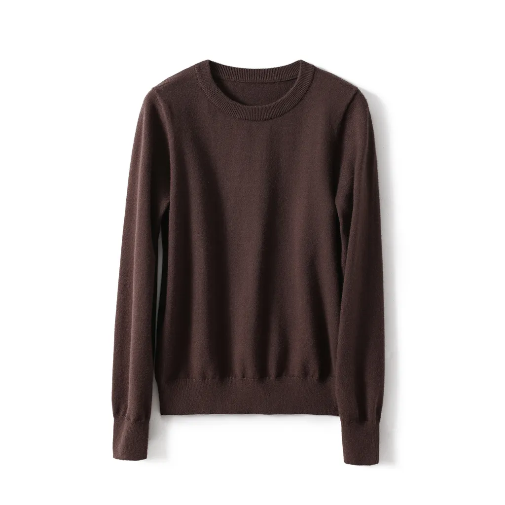 Autumn And Winter Half High Collar Loose Knitted Bottoming Shirt Sweater For Women - Brown