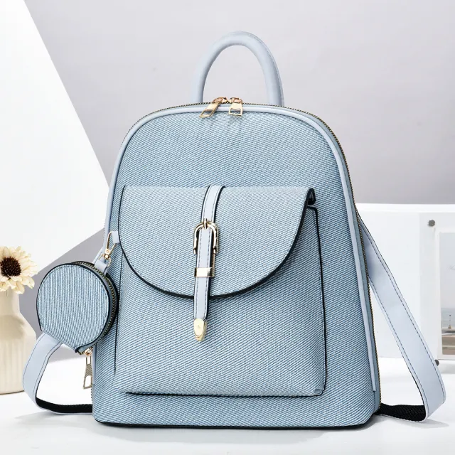Multi functional One shoulder Ladies Travel Backpack Crossbody Blue - Shop at LoveMi